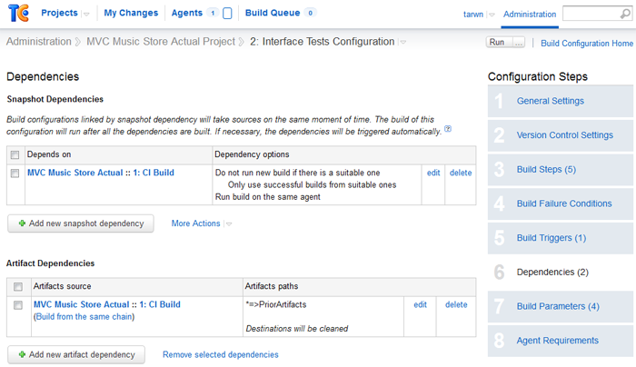 TeamCity - Dependencies