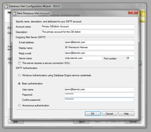 SSMS DatabaseMail Wizard