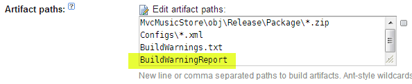 Artifact configuration