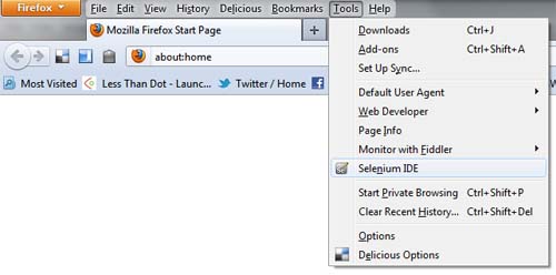 Selenium IDE in Firefox