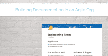 banner for 'Documentation in an Agile Org'
