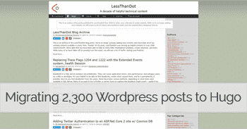 banner for 'Migrating 2,300 Wordpress Posts to Azure'